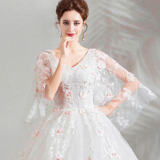 Floral Detail A-line Wedding Gown