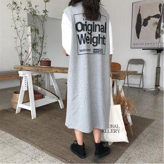 Short-sleeve T-shirt + Lettering Tank Top