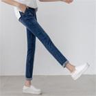 Band-waist Pleated Jeans