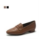 Genuine Leather Pointy-toe Loafers