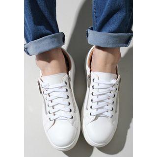 Zip-trim Lace-up Sneakers