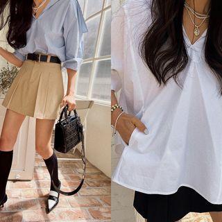 Sailor-collar Dip-back Blouse