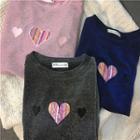 Heart Glittered Loose-fit Short-sleeve T-shirt