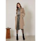 Zip-up Long Trench Coat With Belt