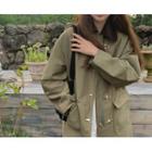 Hooded Corduroy-collar Coat One Size