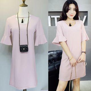 Cutout Frill Sleeve Dress