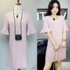 Cutout Frill Sleeve Dress