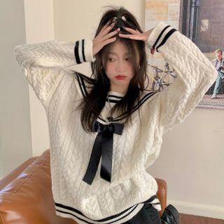 Sailor Collar Sweater Sweater - One Size