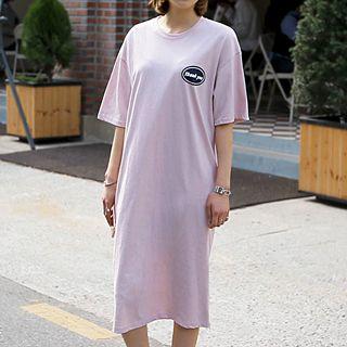 Lettering Long T-shirt Dress