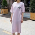 Lettering Long T-shirt Dress