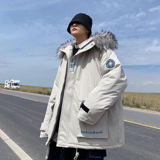 Lettering Zipped Parka