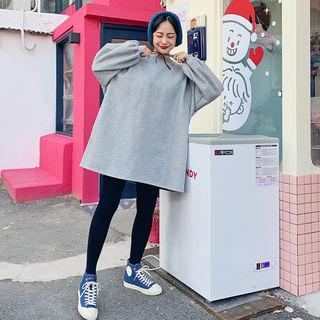 Balloon-sleeve Sweatshirt Dress