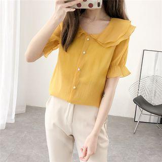 Layer-collar Chiffon Shirt