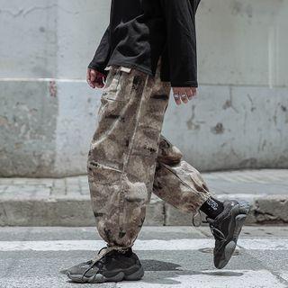 High-waist Camo Cargo Harem Pants