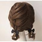 Ribbon Accent Cutout Heart Drop Hair Clip