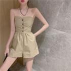 Wide-leg Tube Romper