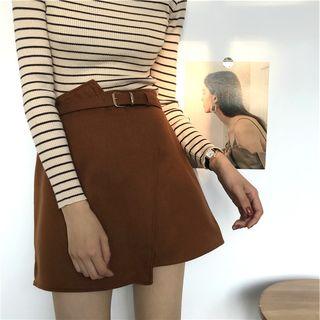 Plain High-waist Pencil Skirt