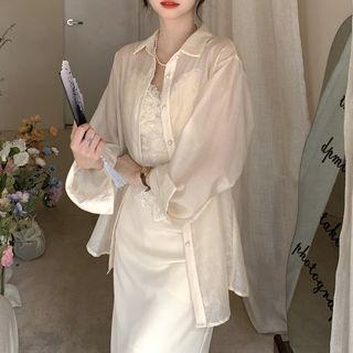 Sheer Shirt Almond - One Size