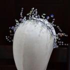 Set: Wedding Branches Faux Crystal Headband + Earring Silver - One Size