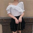 High Waist Layered Skirt Black - One Size