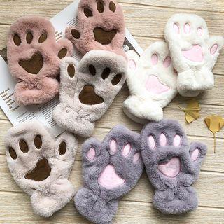 Cat Paw Chenille Mittens