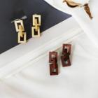 Wooden Square Chain Dangle Earring