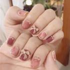 Bow Faux Nail Tips 26 - Pink - One Size