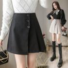 Asymmetrical Pleated Mini A-line Skirt