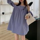 Cold-shoulder Shift Dress As Shown In Figure - One Size