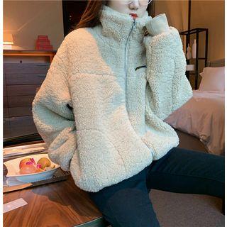 Fleece Zip Coat Almond - One Size