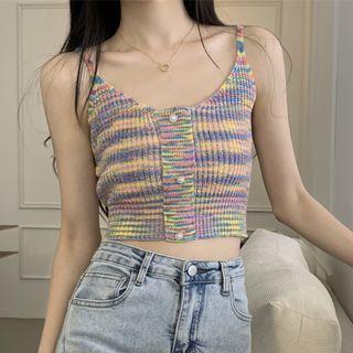 Melange Knit Camisole Top Blue - One Size