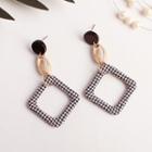 Houndstooth Square Dangle Earring