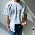 Shark-printed Loose-fit T-shirt
