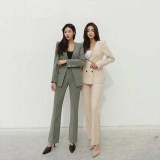 Office Look Straight-cut Dress Pants