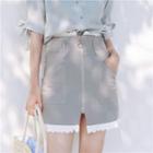 Lace-trim Mini Skirt