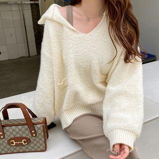 Plain Stand-collar Sweater