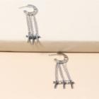Cross Fringed Alloy Earring 1 Pair - Silver - One Size