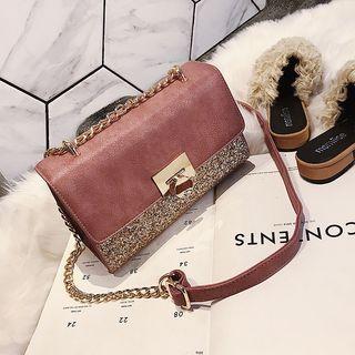 Sequined Panel Shoulder Bag