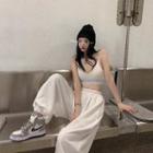 V Neck Sleeveless Top / High Waist Pants