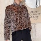 Long-sleeve Leopard-print Shirt