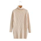 Turtleneck Cable-knit Sweater Almond - One Size