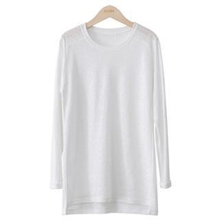 Round-neck Linen T-shirt