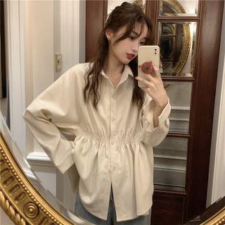 Plain Elastic Waist Shirt
