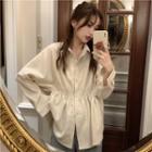 Plain Elastic Waist Shirt