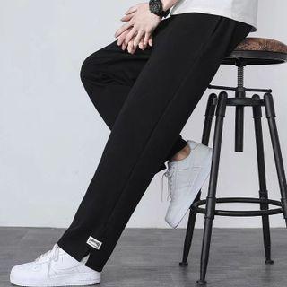 Drawstring Lettering Panel Wide-leg Pants