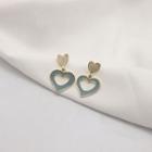 Heart Drop Earring 1 Pair - 925 Silver - Stud Earring - One Size