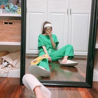 T-shirt & Boot-cut Sweatpants Lounge Set