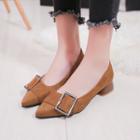 Low-heel Buckled Pointy-toe Shoes