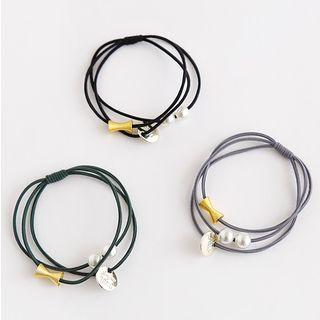Faux Pearl Alloy Bow Hair Tie