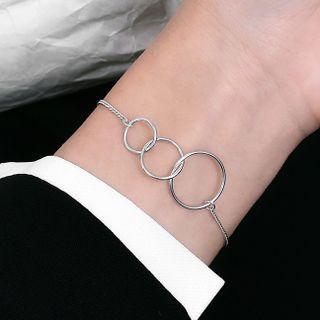 Interlocking Hoop Sterling Silver Bracelet Silver - One Size